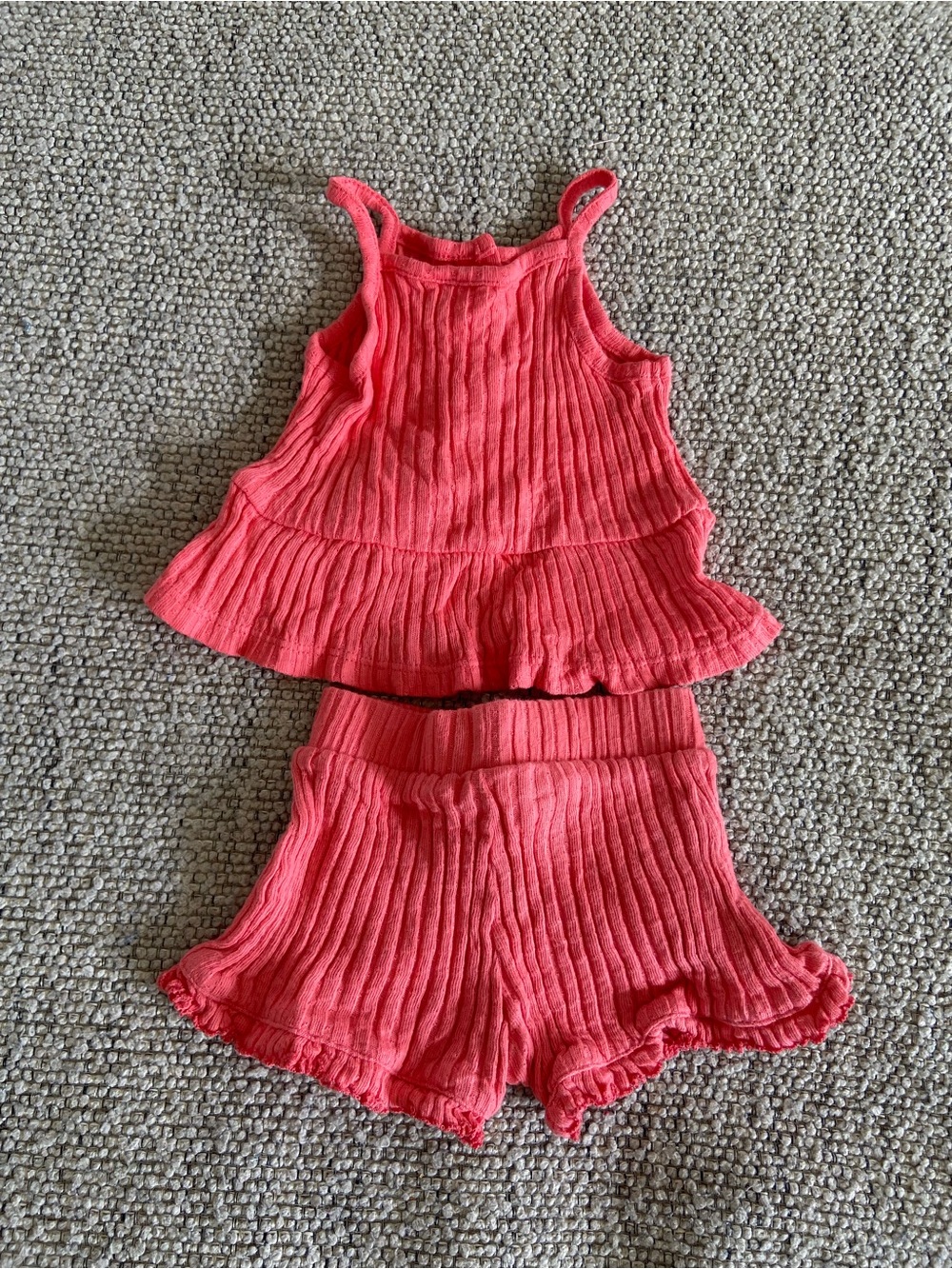 3/$10 Bundle - Baby Pink Ribbed Tank & Shorts Set